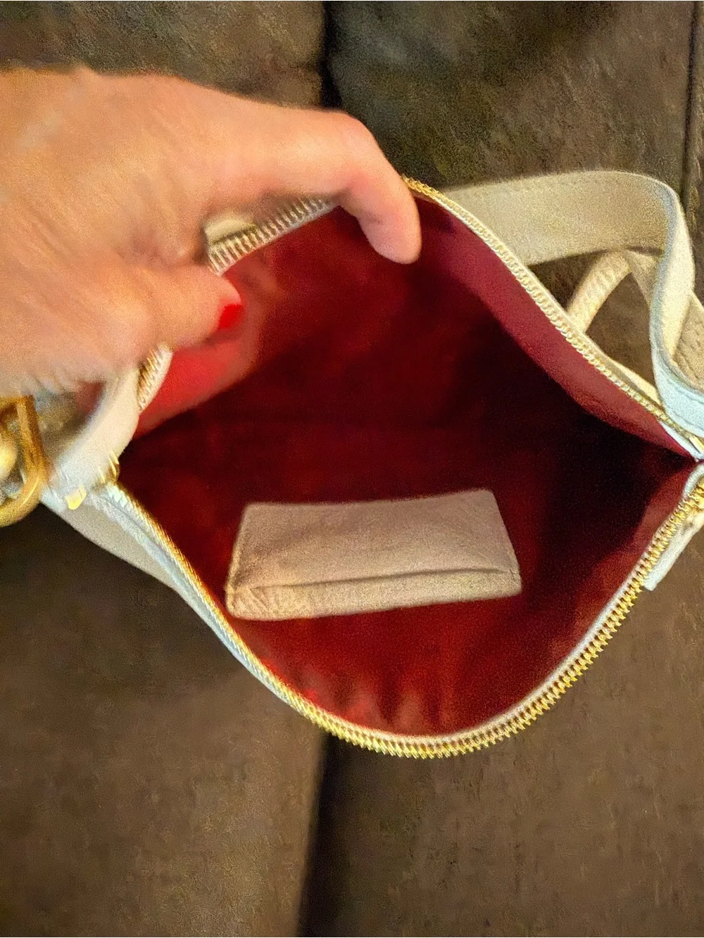Hammitt Pebbled Leather Crossbody in Cream with Gold Studs - Picture 4 of 4